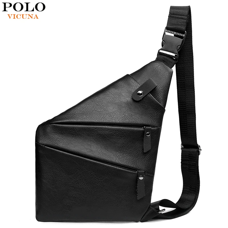 VICUNA POLO новая индивидуальная кожаная мужская сумка мессенджер брендовая Черная