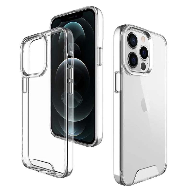 

10 Bumper High Hardness Acrylic Clear Phone Case For iPhone11 12 13 Pro Max mini Case Space Transparent Cover 7/8 Plus Xs Max Xr