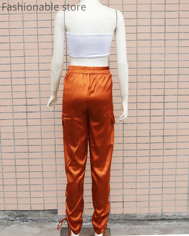 

Women Fashion Casual Pocket Harem Pants Solid Color Loose Shirring Overalls(No Tops)