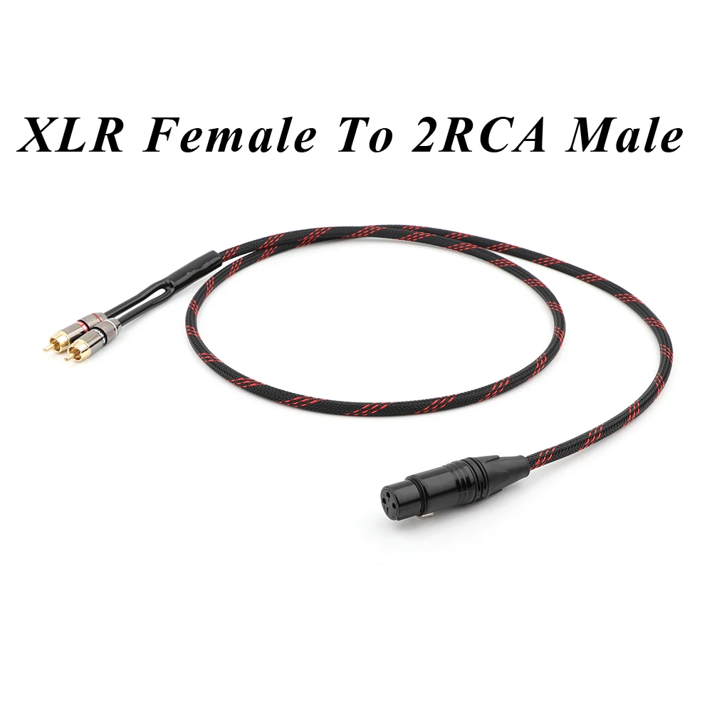 

CARNARE L-4E6S OFC медный 3pin XLR Female к 2 RCA Male Cable Audio Adapter Cable Meta