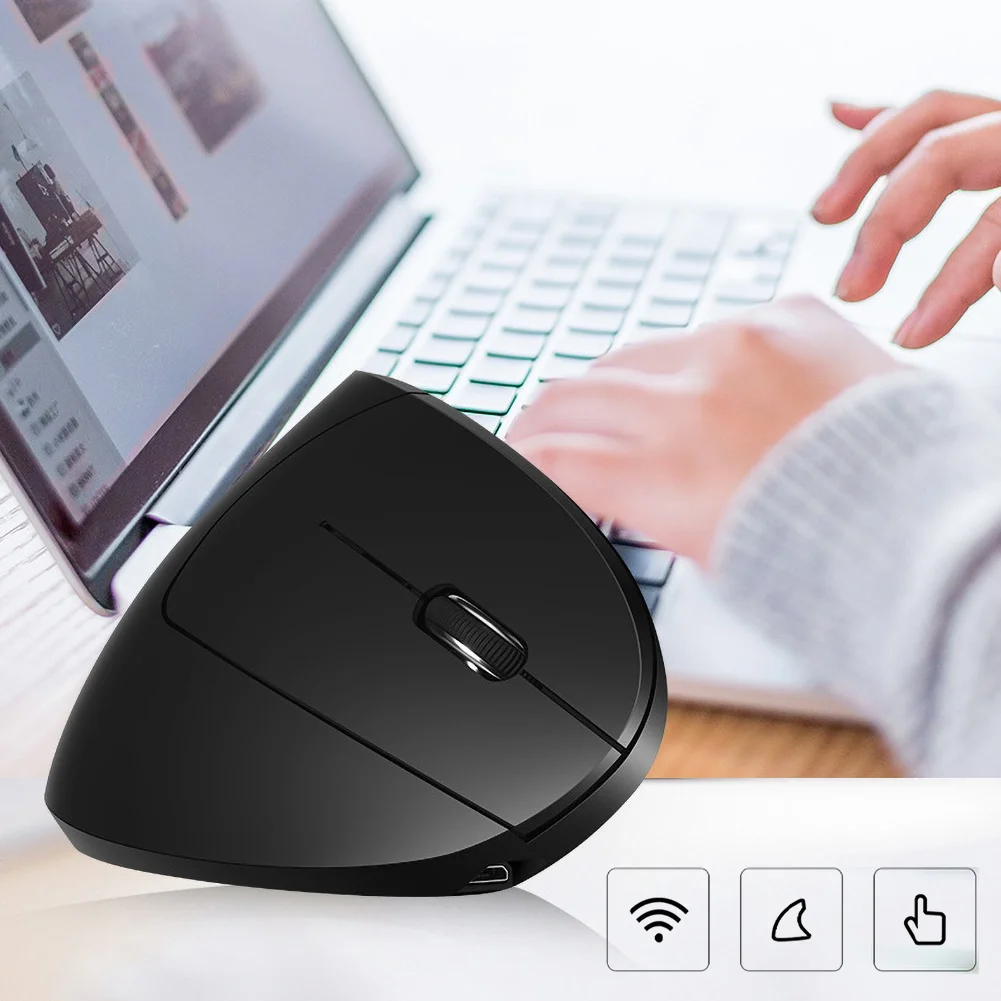 Мышь Компьютерная Вертикальная Беспроводная с RGB светильник кой эргономичная
