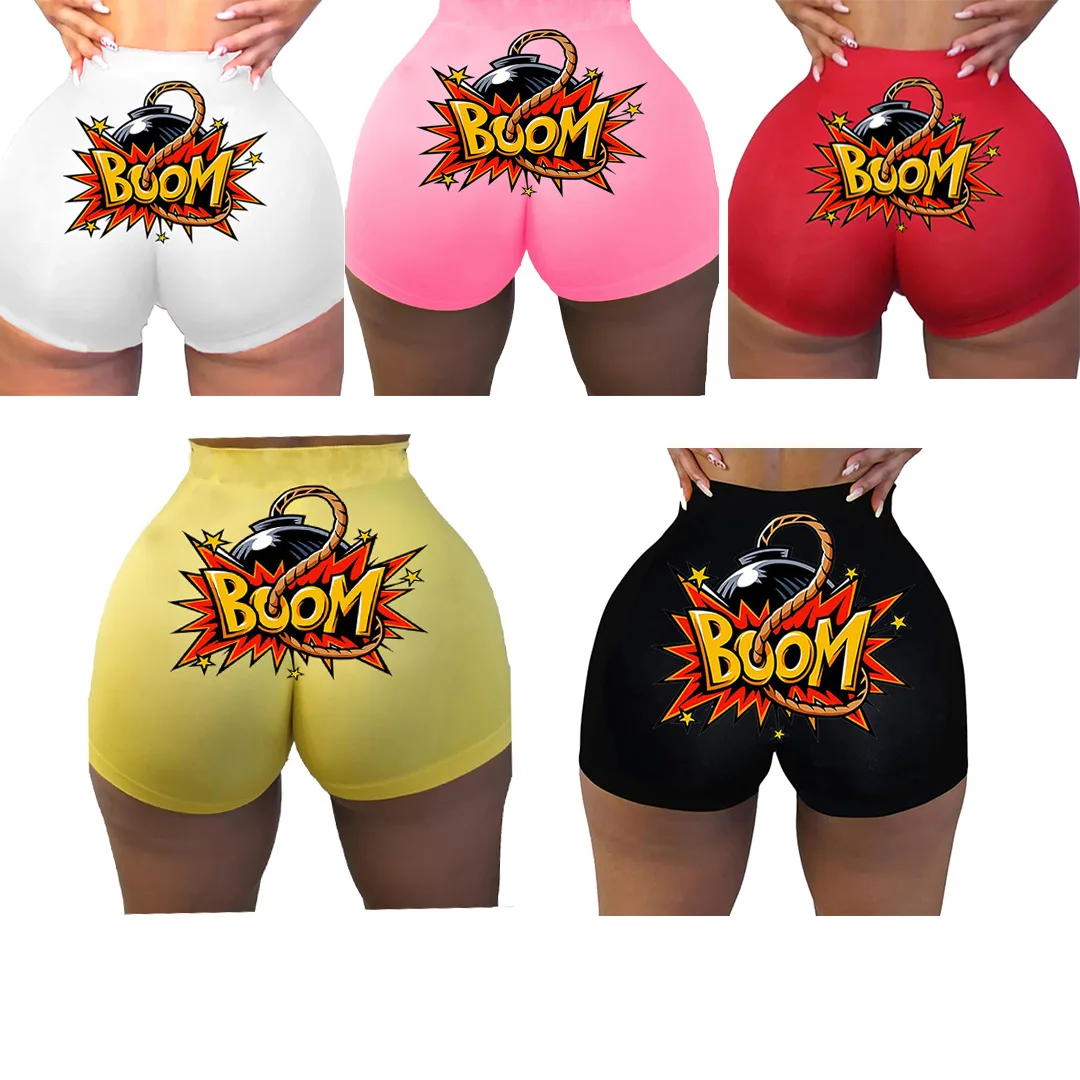 

ChocoMist Bottoms Sportswear Letter Print Black ShortsT2091