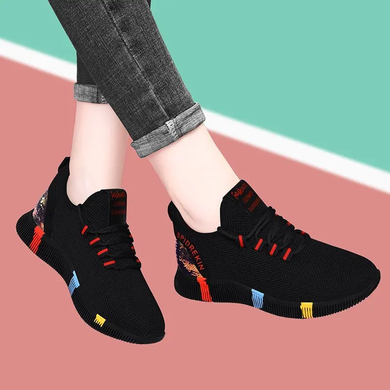 Летние дышащие женские беговые кроссовки Weweya дешевая сетчатая Обувь На Шнуровке