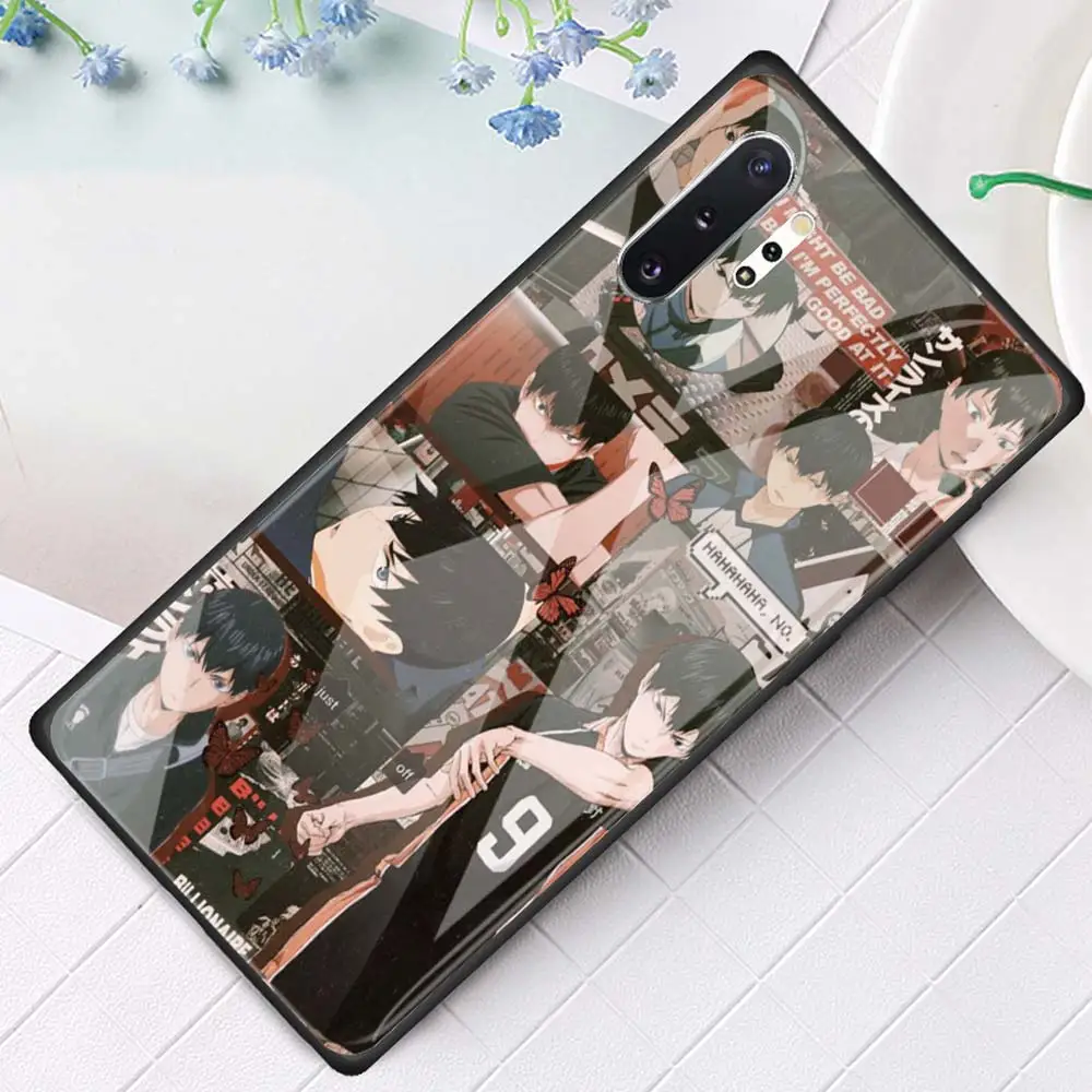 

Haikyuu Volleyball Anime Tempered Glass Case For Samsung Galaxy Note 20 Ultra 10+ 5G Lite 9 8 M21 M31 M51 Cover Coque Fundas