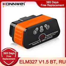 ELM327 OBD2 Car Scanner KONNWEI Bluetooth-compatible elm327 pic18f25k80 V1.5 Car Diagnostic Tools Obd 2 Auto Scanner