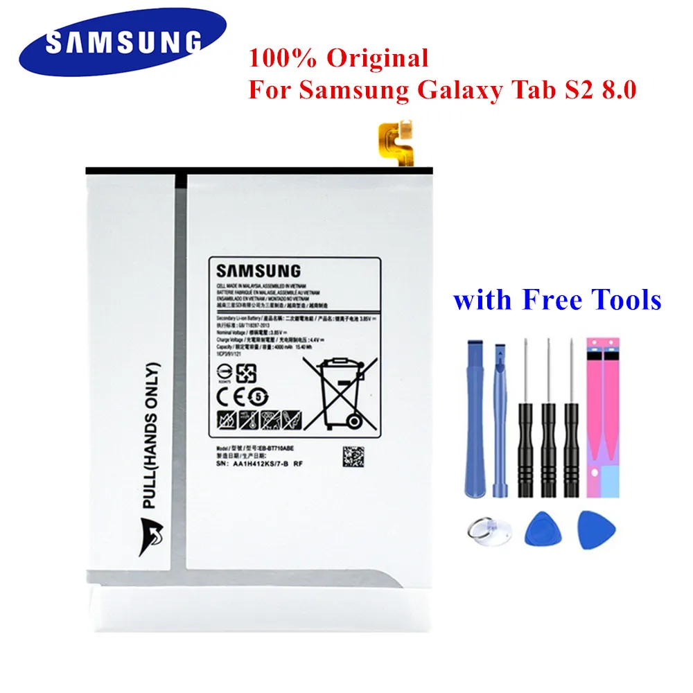 Оригинальный планшет Батарея EB-BT710ABE для Samsung Galaxy Tab S2 8 0 SM-T710 T715 T715C T715Y T713N T719C T719N 4000