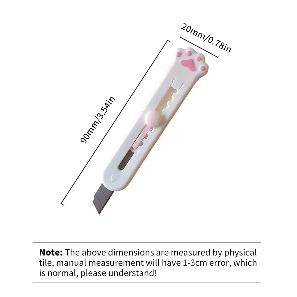 

Mini Pocket Cute Cat Paw Art Utility Knife Express Box Knife Paper Cutter Craft Wrapping Blade Stationery