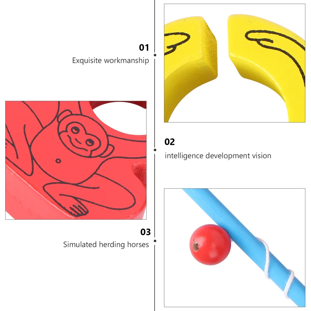 

1Set Wooden Monkey Fishing Creative Catch Kids Educational Plaything