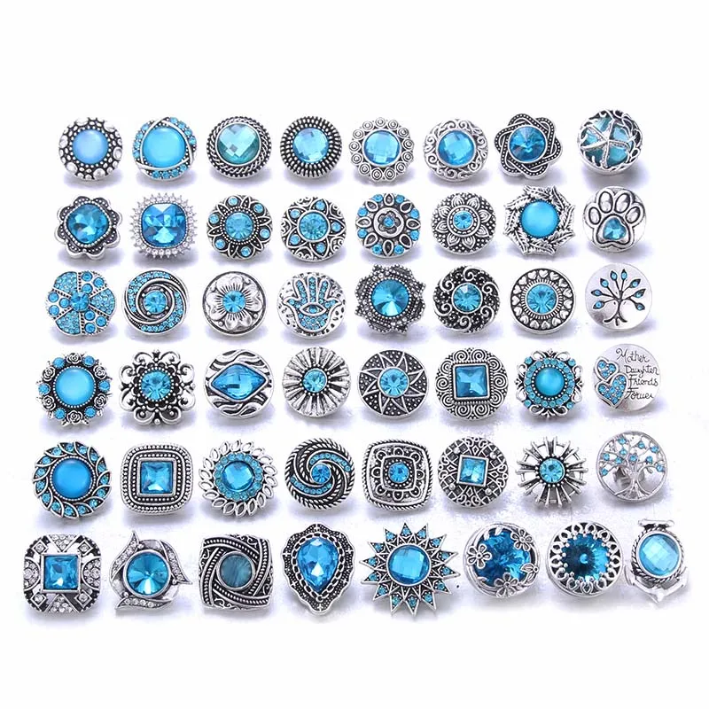 

10 шт./лот оптовая продажа оснастки ювелирные изделия смешанные Lakeblue горный хрусталь цветок металлические подвески 18 мм 20 мм кнопки ювелирны...