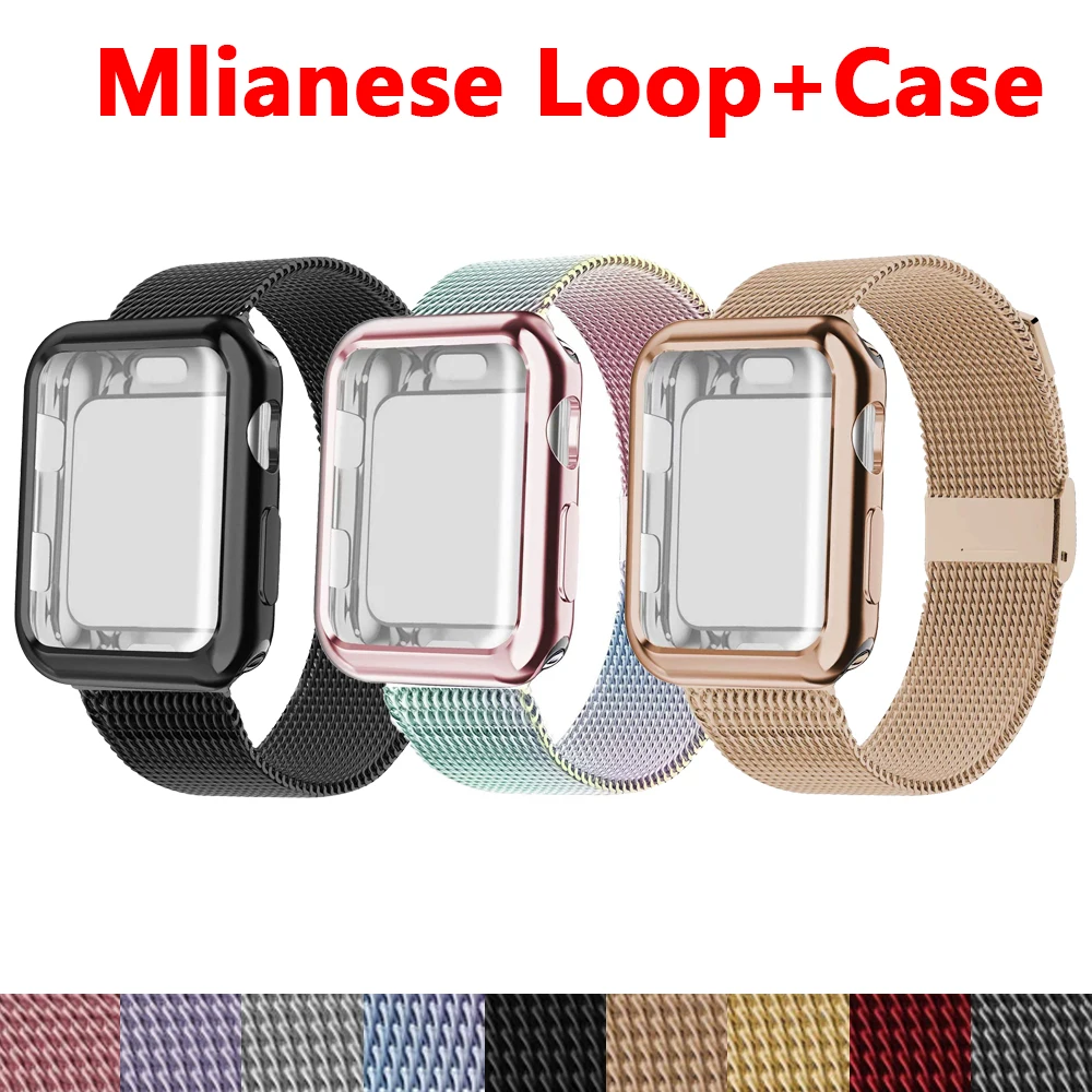 Чехол + ремешок для apple watch band Mlianese Loop 4 3 42 мм 38 iwatch 44 40 correa pulseira bracelet|Ремешки часов| |