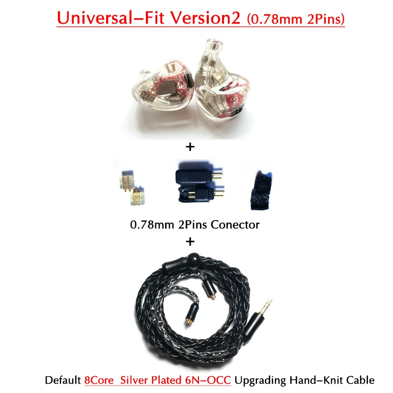 MEGA12 In Ear Monitor Custom Earphone Hifi Earbud Noise Cancelling with 12 Sonion Knowles Top Balanced Armature Receivers - Цвет: UIEM 0.78