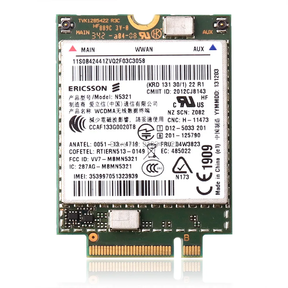 Для разблокированной карты Ericsson 5321 N5321GW FRU:04W3842 ThinkPad T540 T540p X240S X230s T440 T431S W540 t431s S5-S540 3G/4G WWAN