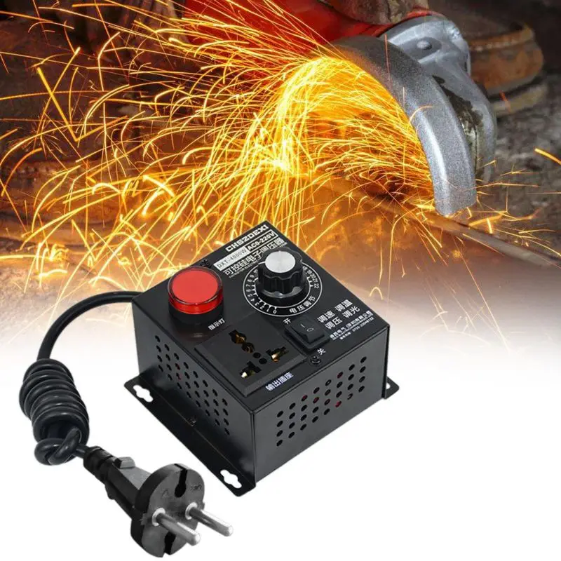 

SCR Электронный регулятор напряжения переменного тока 220 В 4000 Вт, регулятор скорости вентилятора, диммер, Регулируемый Электрический инструм...