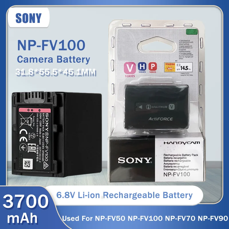 Аккумуляторная батарея для камеры Sony 6 8 V NP-FV100 NP FV100 NPFV100 3700mAh FV30 FV50 FV70 FP50 FP90 FP91 AX100E