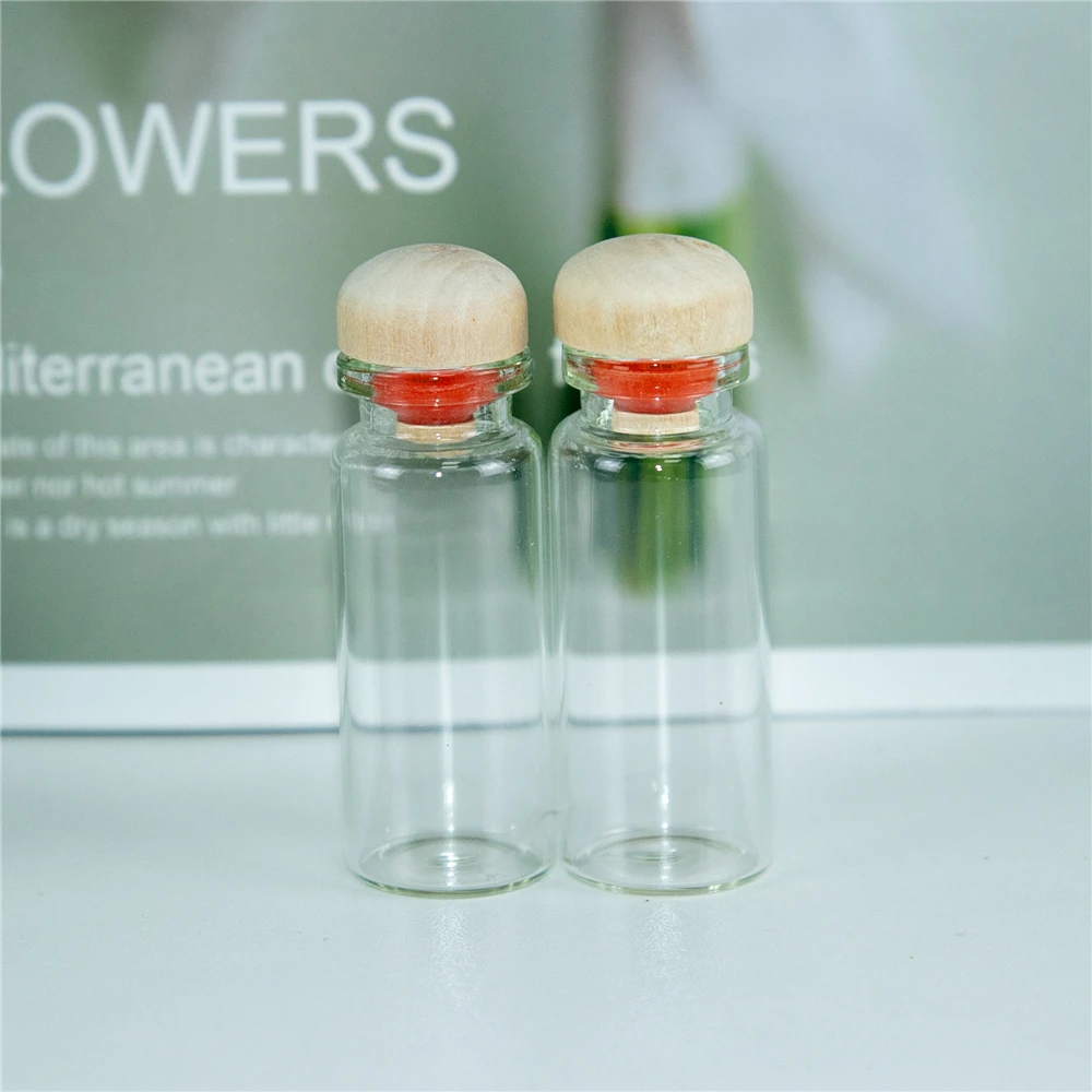 

Прозрачные стеклянные банки с твердой древесиной 12 мл, пустая стеклянная бутылка, многоразовые гиалиновые контейнеры для подарков, упаковка для ювелирных изделий, 100 шт.