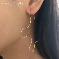 handmade wave shape drop earrings authentic 14k gold filled925 sterling silver optional for young girl trendy fine jewelry gift