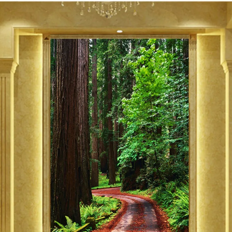 

Drop Shipping Custom 3D Photo Wallpaper Beautiful Lush Green Cedar Forest Landscape Background Mural Hotel Decorative Wallpaper