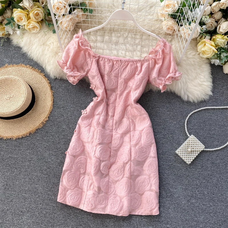 Женские французские романтические ретро-платья повседневные платья с 3D