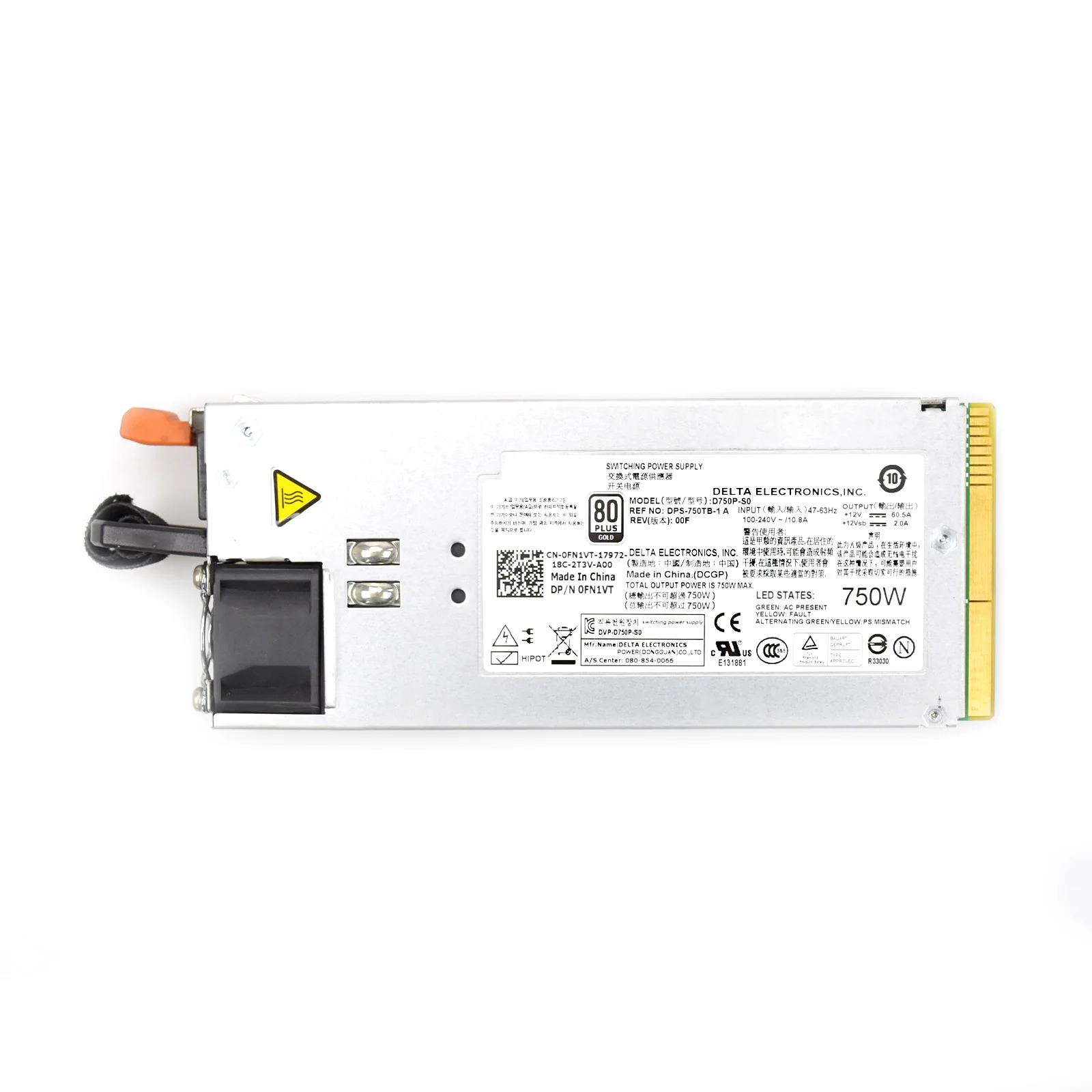 Для DELL R510 R910 T710 сервера Питание 750W Z750P 00 F613N FN1VT CNRJ9|Блоки питания для компьютеров| |