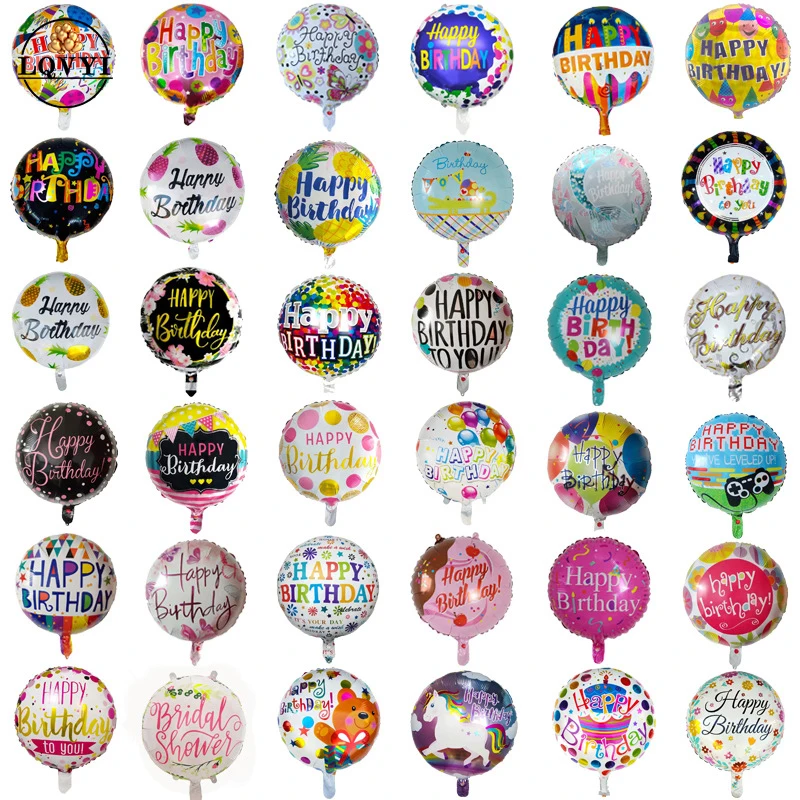Высокое качество с днем рождения 18 ''празднование круглой фольги воздушный
