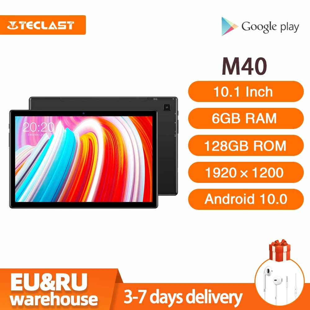 

Teclast M40 планшет на Android 10,1, восемь ядер, экран 10,0 дюйма, 6 ГБ + 128 ГБ