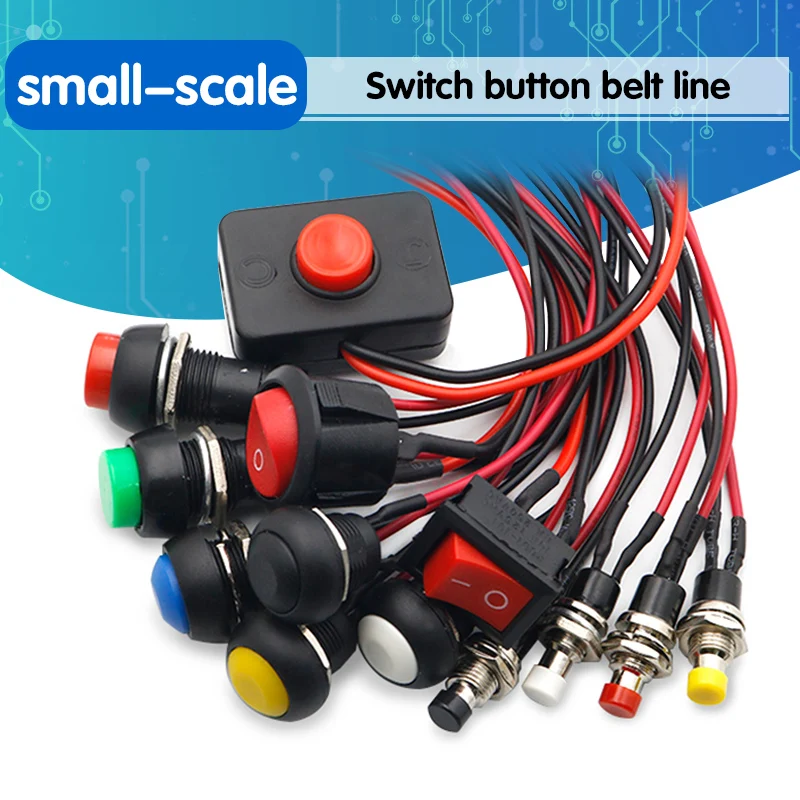 Push button switch waterproof small car circuit wire speaker electrical mini boat shape round line | Электроника