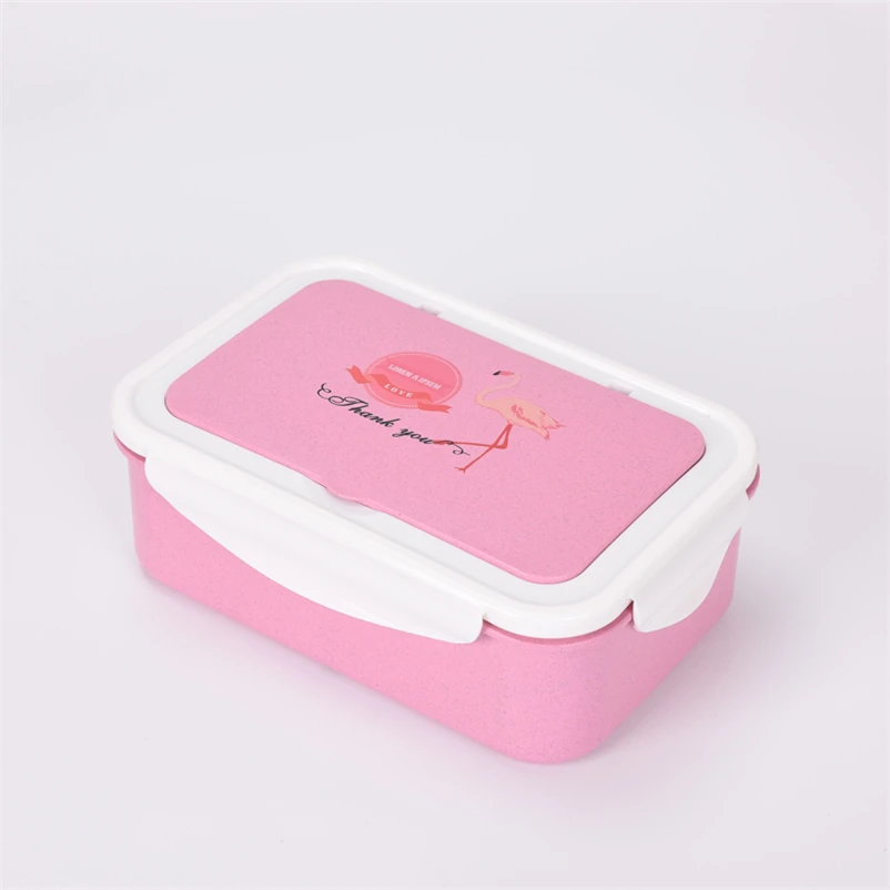 Pink Японская микроволновая печь Bento Box Пшеничная солома детский Ланч-бокс герметичный Bento Ланч-бокс для детей школьный пищевой контейнер Fiambrera - Цвет: Pink