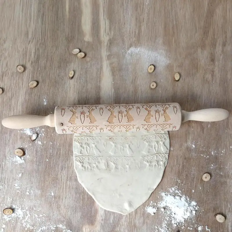 На пасхальную тему с изображением кролика и Рождество тиснение деревянная