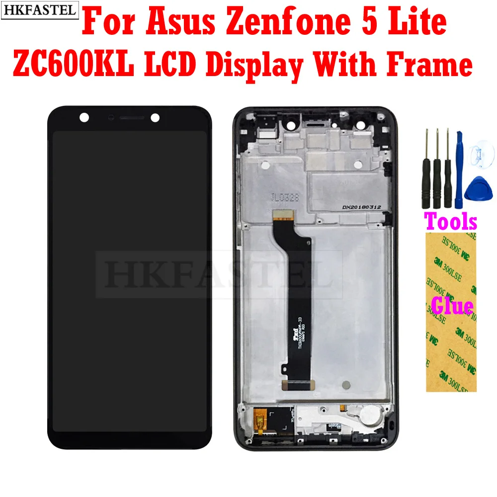 ЖК-экран HKFASTEL для Asus Zenfone 5 Lite ZC600KL 5Q X017DA S630 SDM630 сенсорный экран с рамкой панель