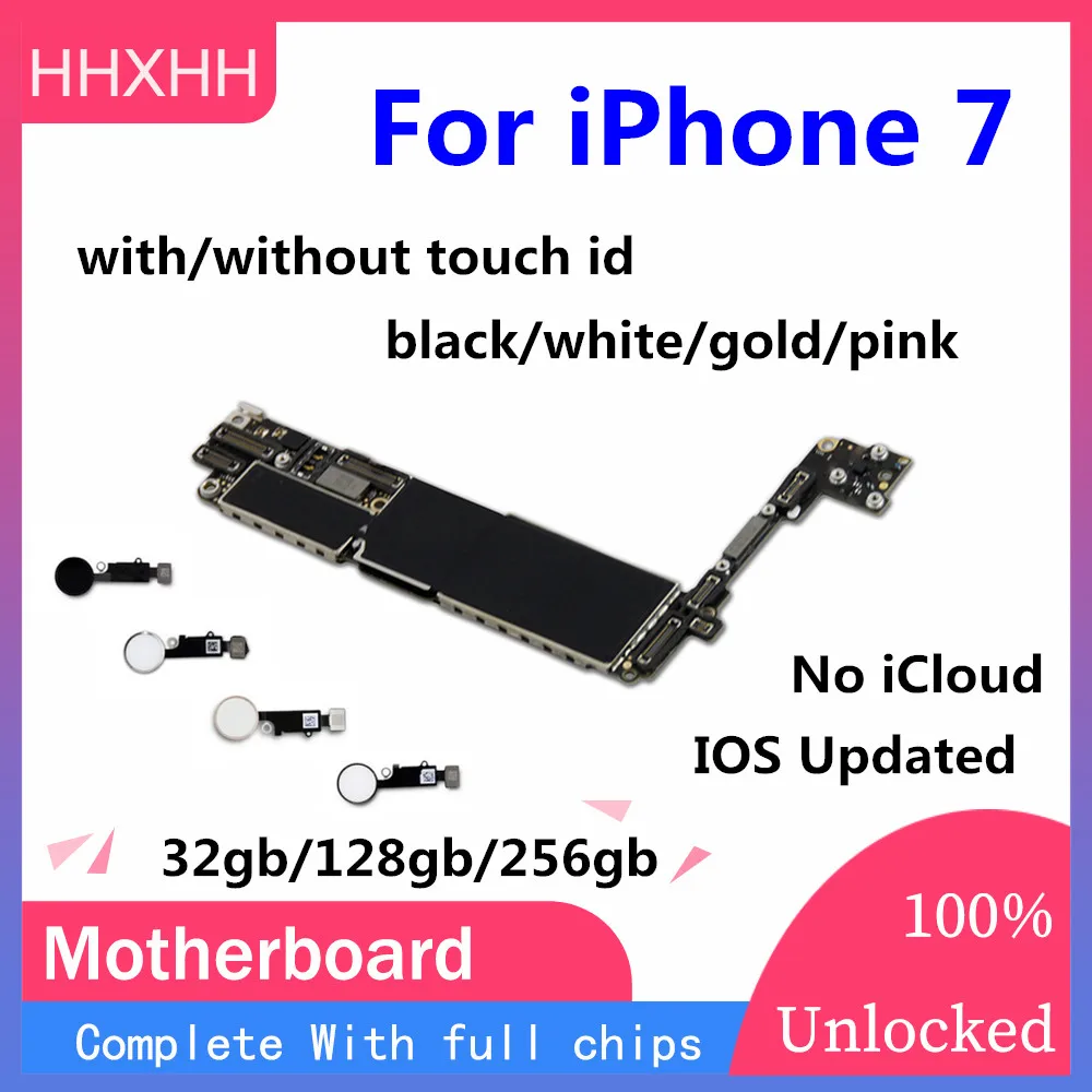 Заводские разблокированные хорошая протестированная материнская плата для iphone 7 4,7 дюймов материнская плата, 32 ГБ 128 ГБ 256 с/без сканера отпечатков пальцев Logic панели