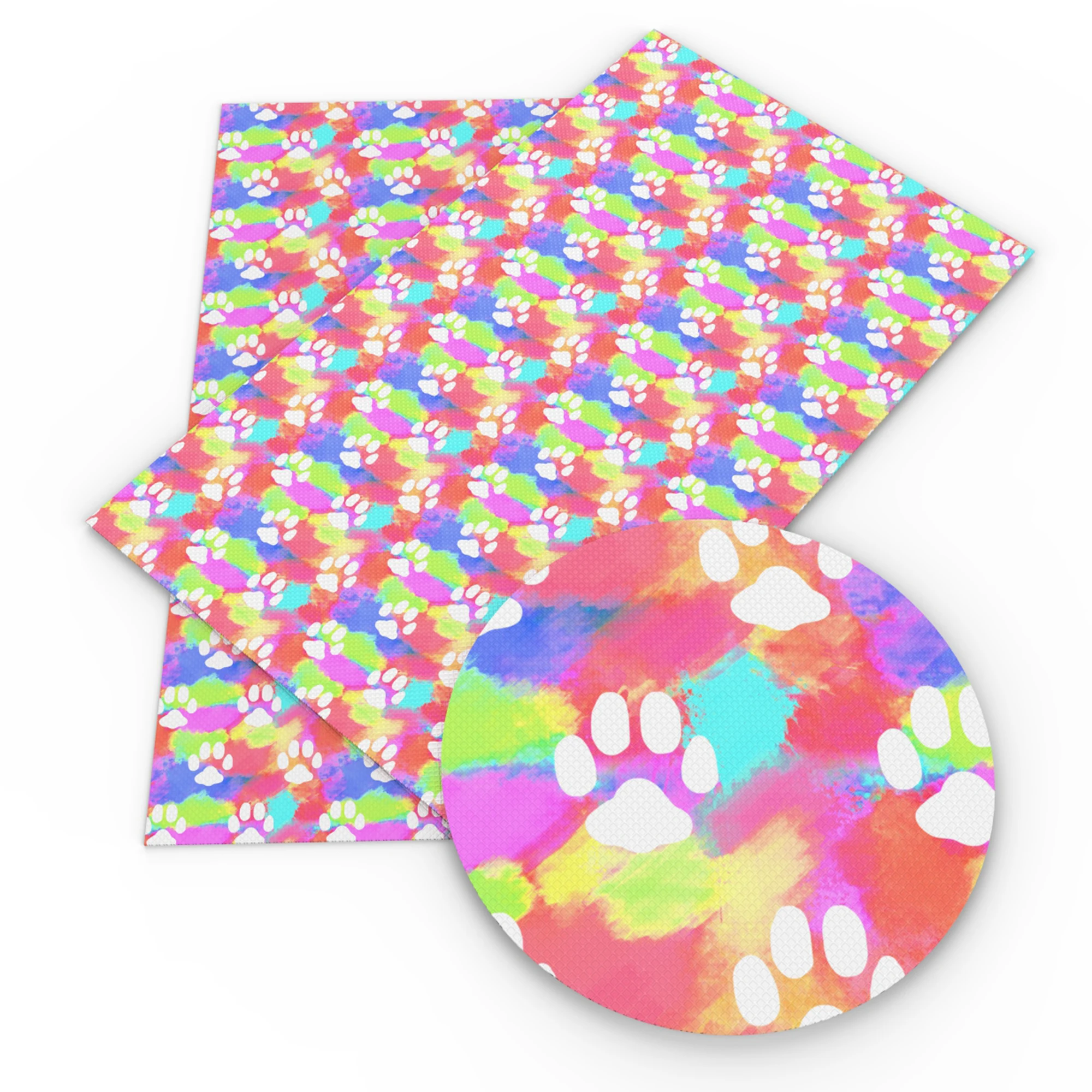 Ткань из искусственной кожи с принтом в виде собаки и ноги для сумок бантом