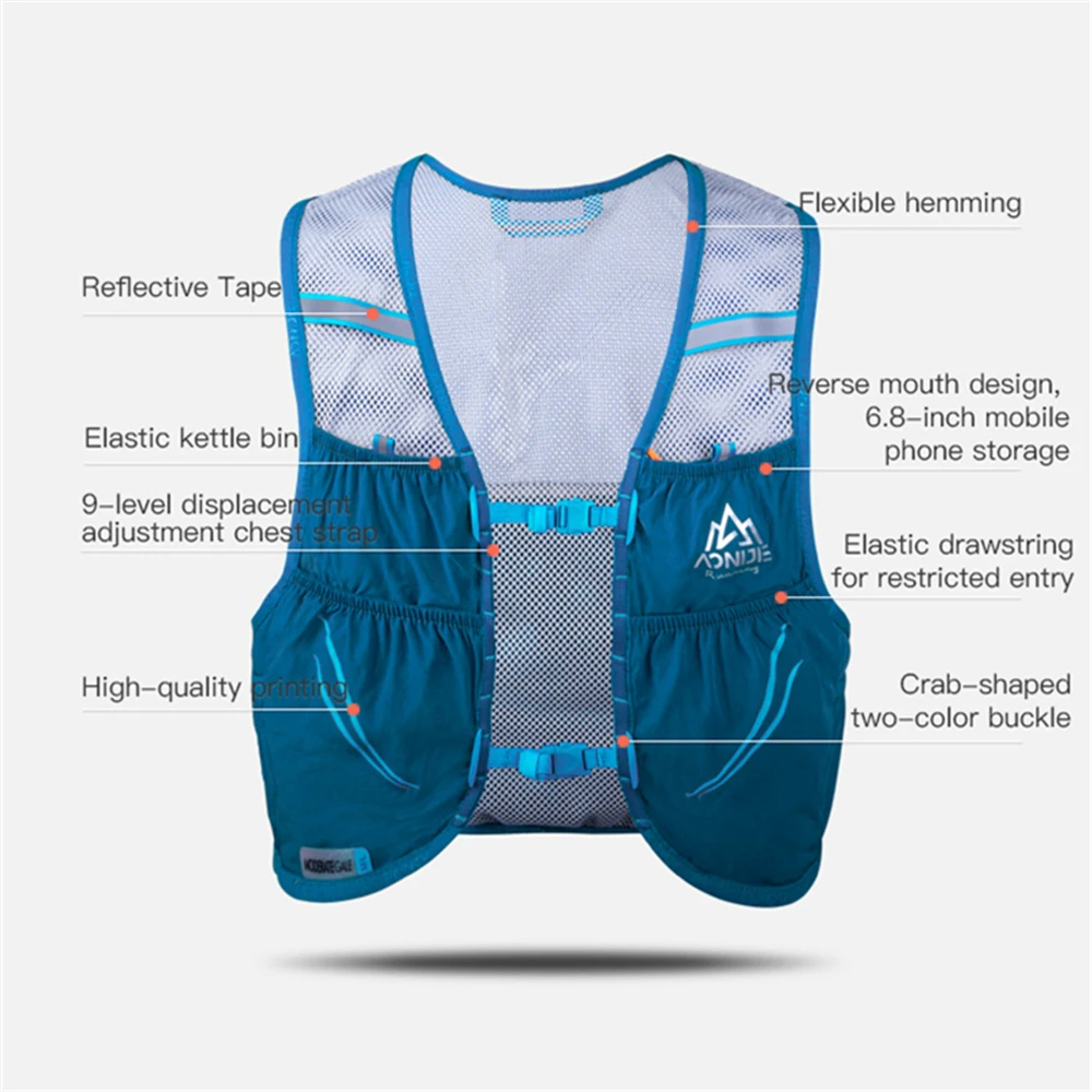 AONIJIE C932 S 2.5L Lightweight Hydration Vest Breathable Trail Running Backpack Outdoor Sports Bag Cycling Hiking Marathon Pack
