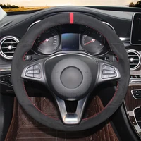 diy anti slip wear resistant steering wheel cover for mercedes benz c180 c200 c260 c300 b200 car interior decoration