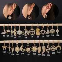 1pcs rainbow cz universe cartilage piercing hoop earring for women astronaut pendent ear buckle drop dangel earring jewelry