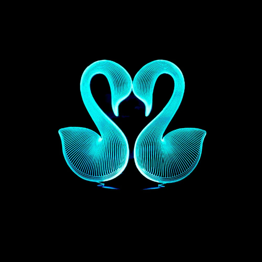 

3D Lamp Visual Light Touch Switch Colorful Night Light with Remote Controller (Swan)