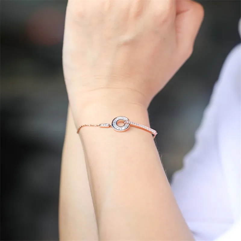 

Handmade Chain Bracelet Real 925 Sterling silver Pave Cz Statement Party Wedding bracelets for women Bridal Fine Jewelry Gift