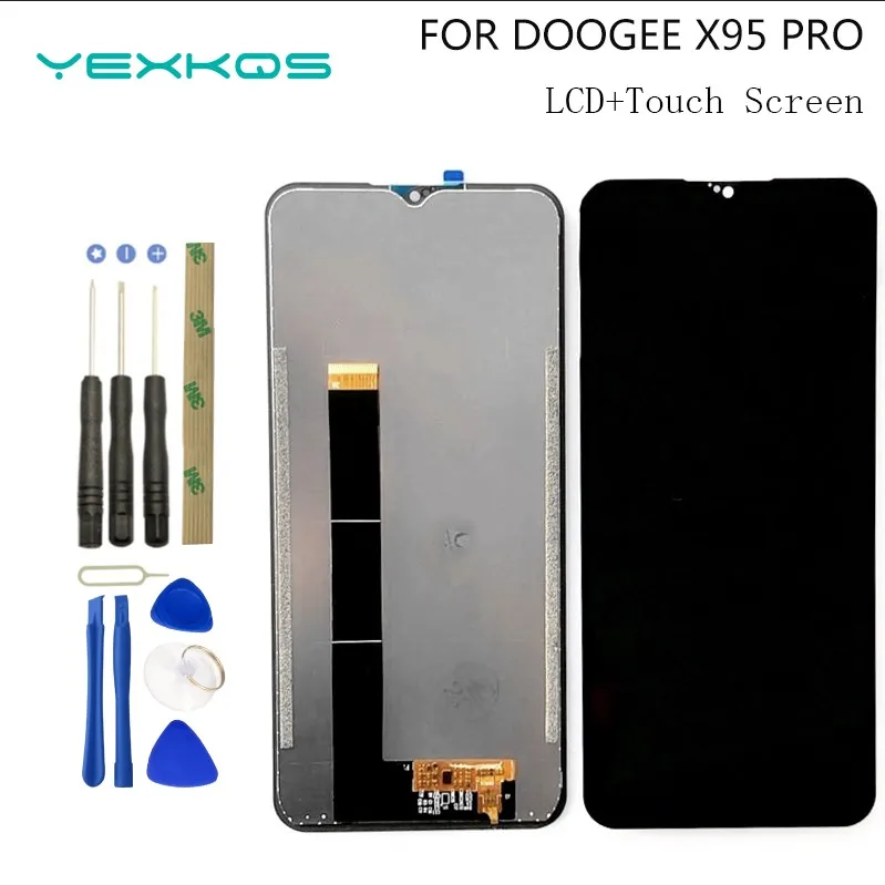 100 original 6 5inch doogee x95 pro lcd displaytouch screen digitizer tested lcd screen for x95pro phone assembly replacement free global shipping