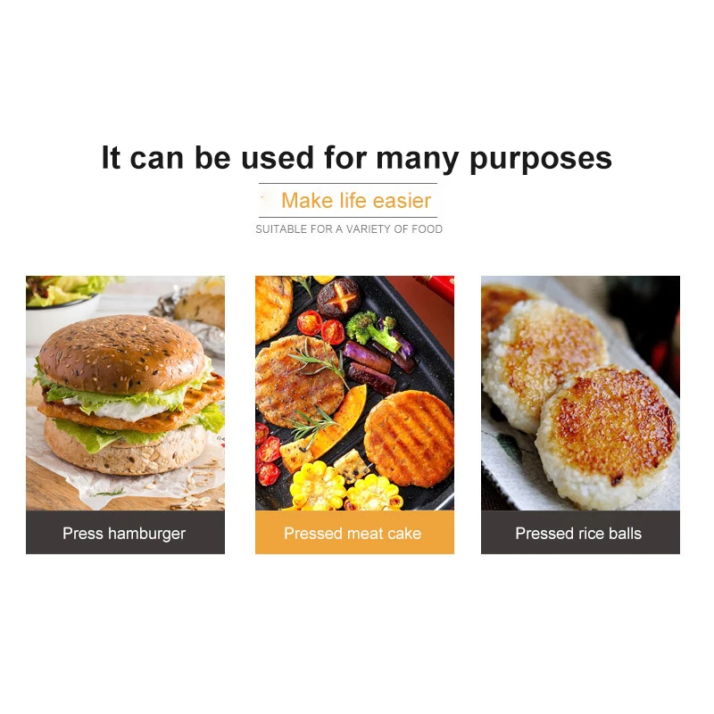 Пресс для гамбургеров круглая антипригарная форма поварских котлет мяса