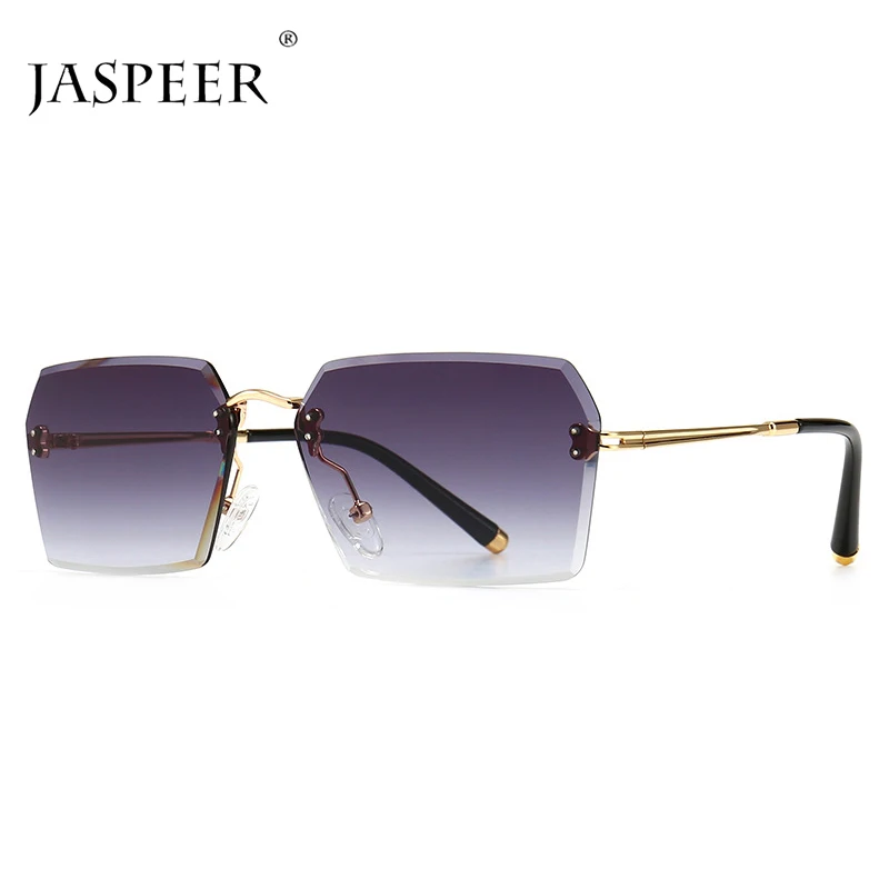 

JASPEER цепочки Винтаж прямоугольные солнцезащитные очки Для мужчин UV400 без оправы градиентный Солнцезащитные очки женские выполненные оттен...