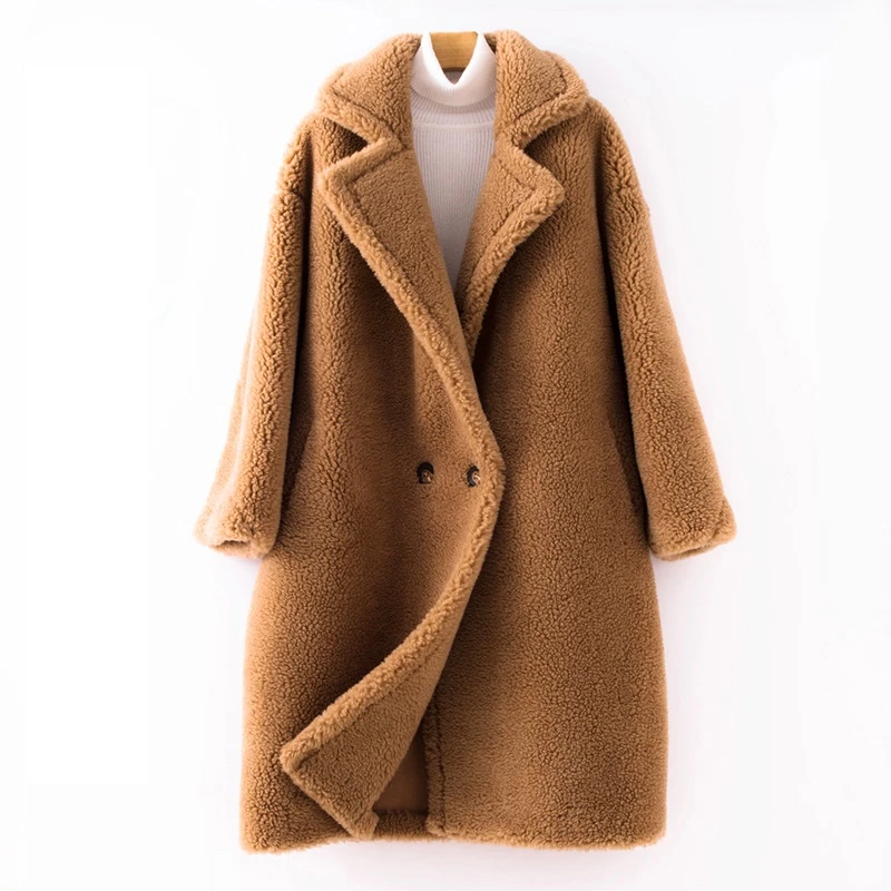 

2020 Winter Women Granule velvet Sheep shearing coat Korean High quality Long lambswool Fur Jacket Women Fashion Fur Overcoat