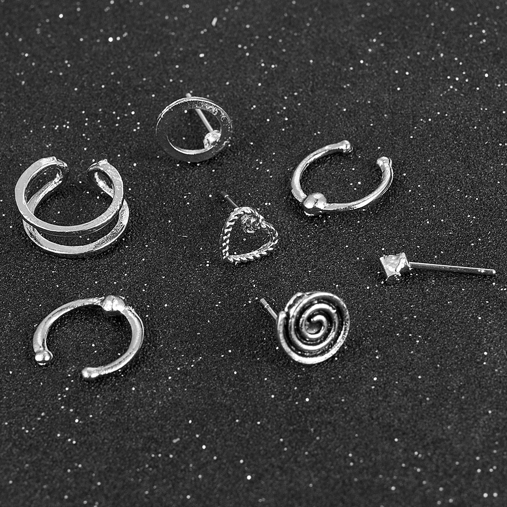 Серьги-гвоздики из сплава в форме сердца 7 шт./лот | Украшения и аксессуары