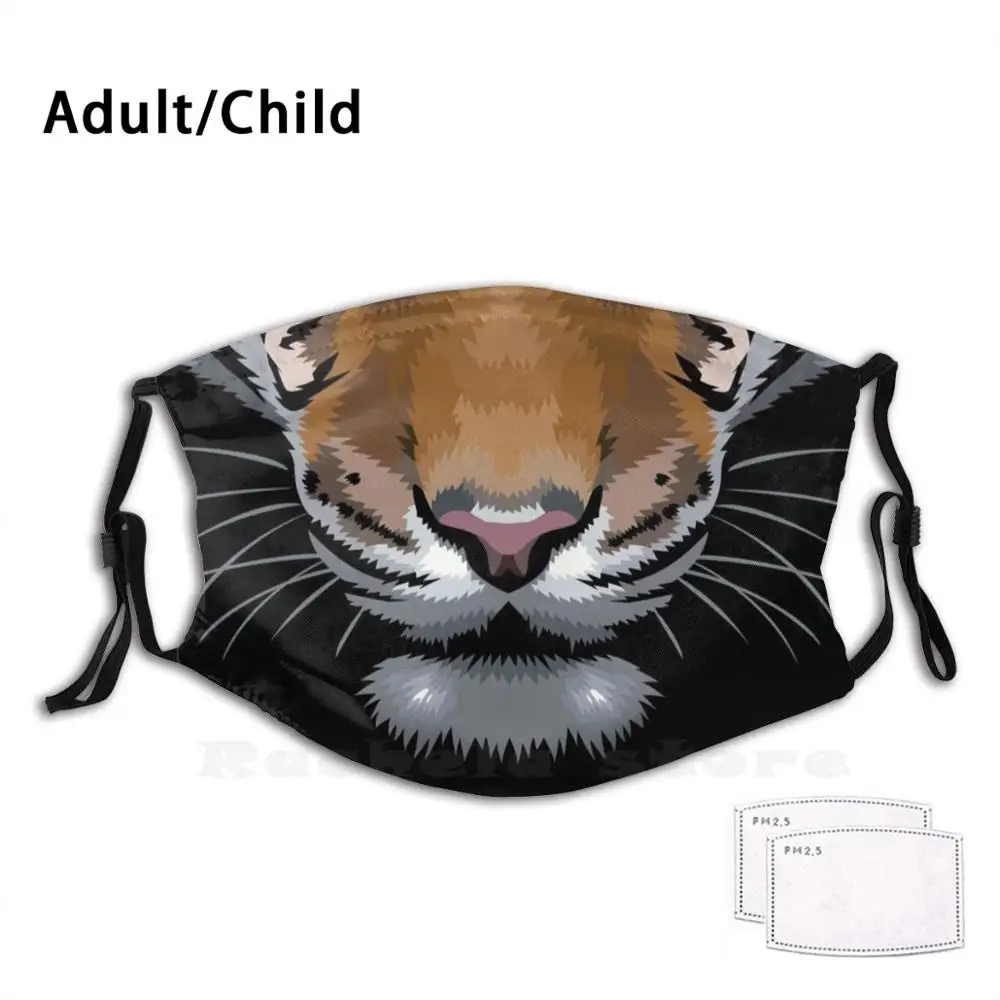 

Amazing Eyes Of The Tiger Funny Print Reusable Filter Face Mask Tiger Lion Feline Cat Jungle King Siberian Hunter Wild Savage