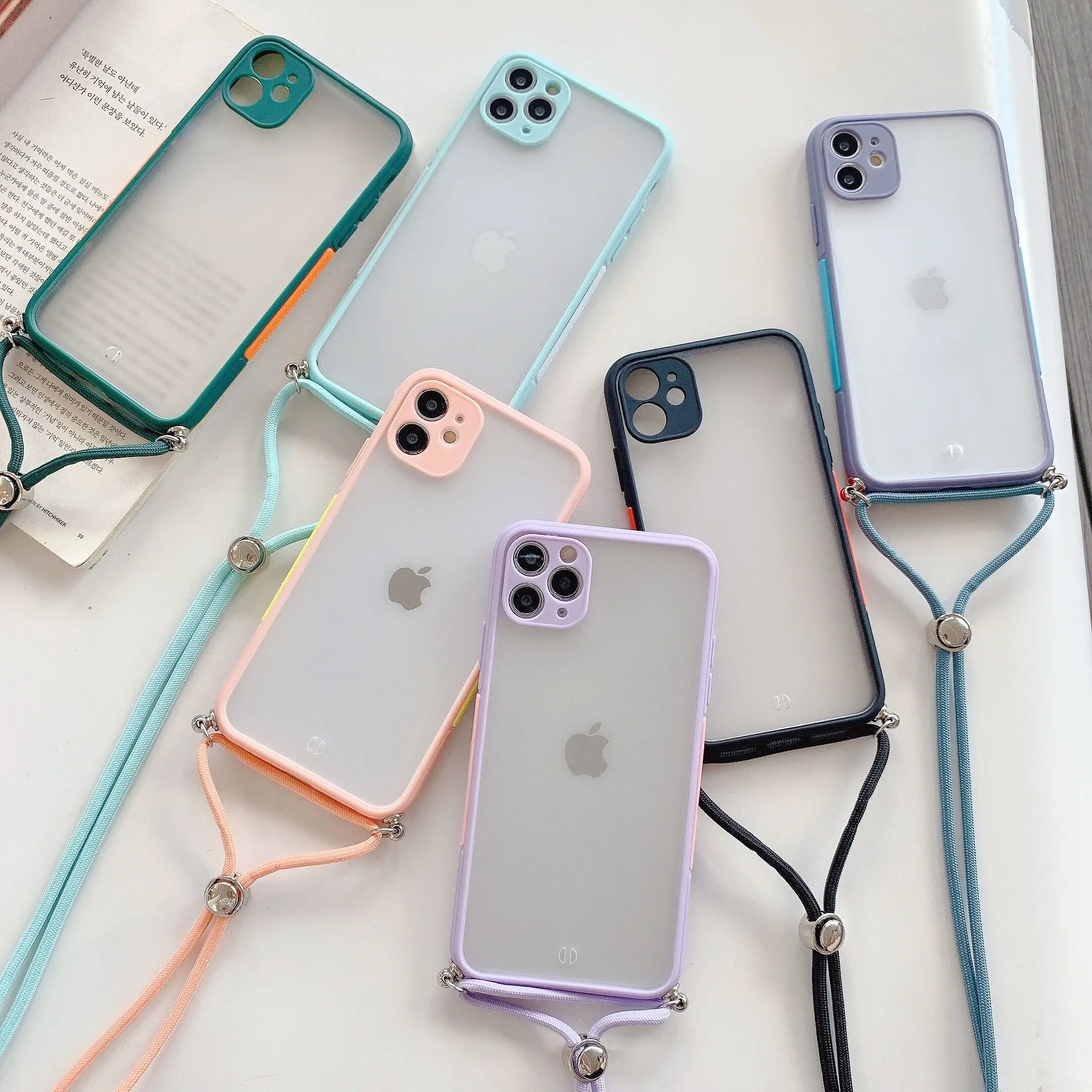 

Crossbody Necklace Strap Lanyard Cord silicone phone case for iphone 12 MiNi 12 Pro Max 11 Pro Max X XR XS Max 7 8 plus cover
