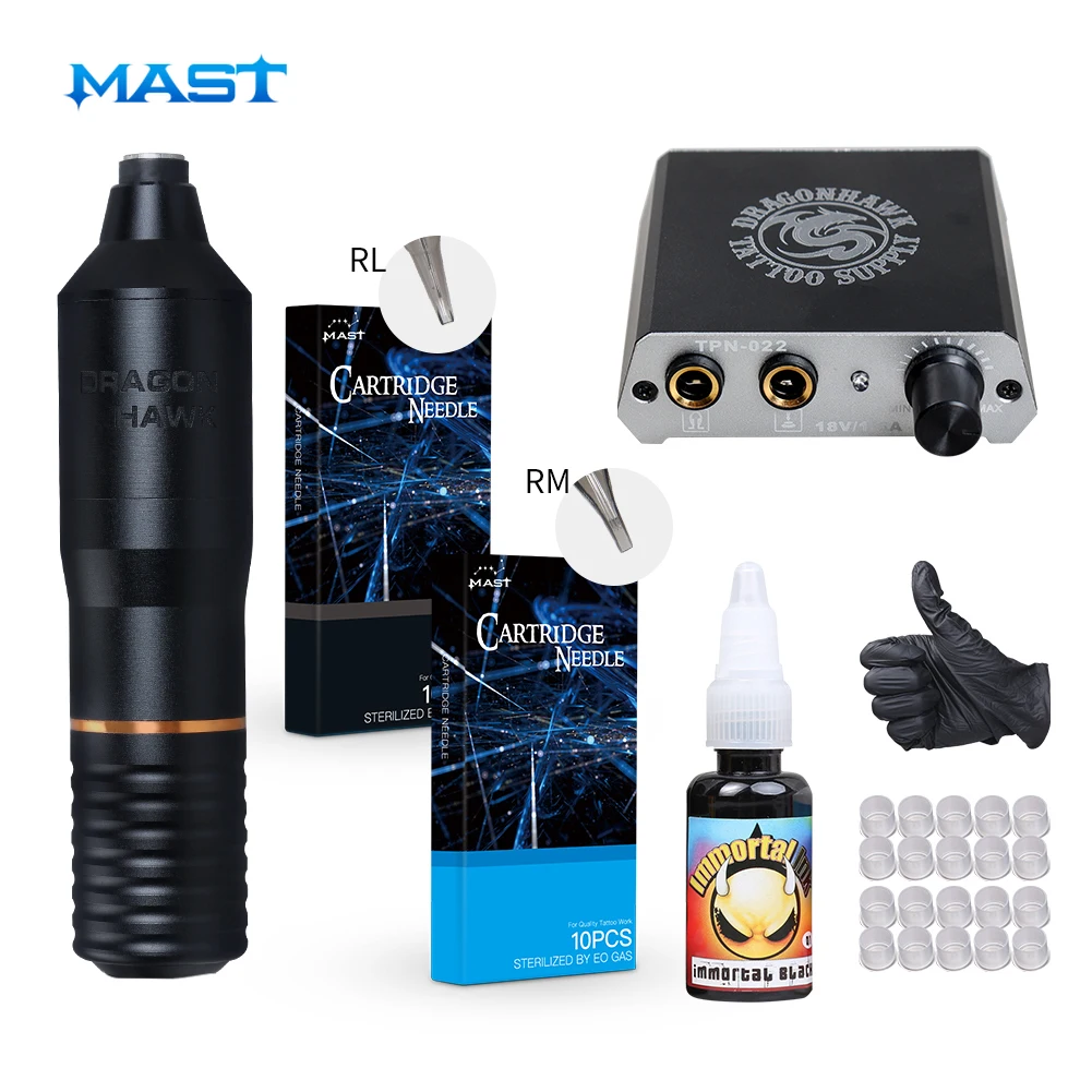 Набор для тату Dragonhawk ротационная ручка набор источник питания|Наборы татуажа| |