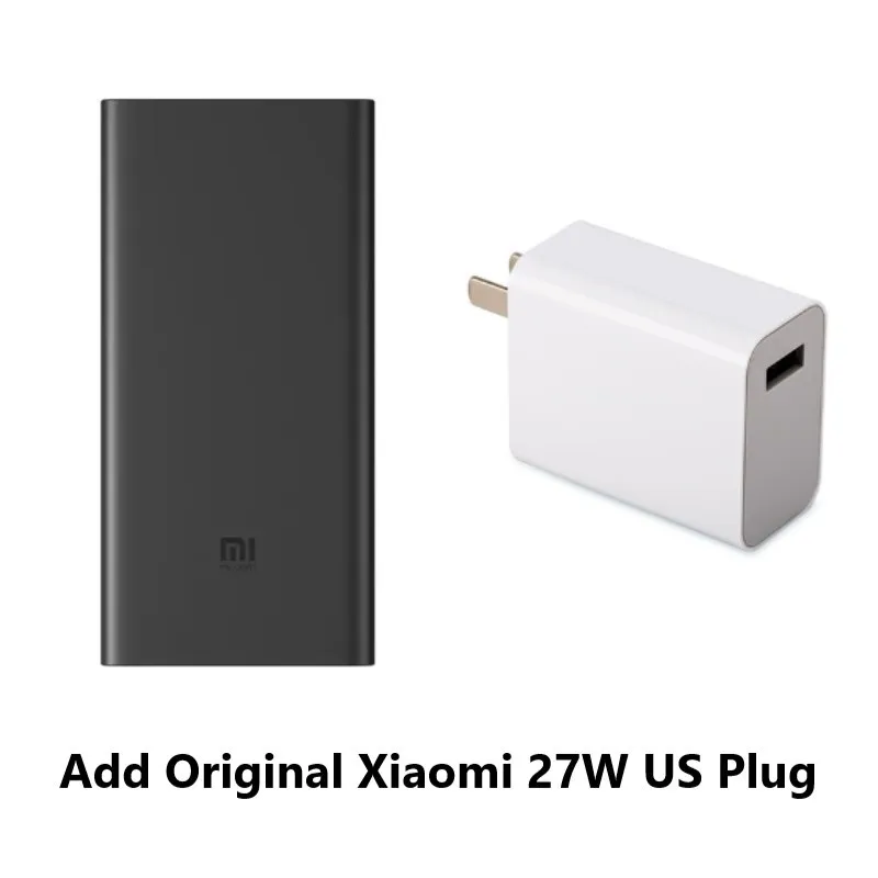 Add 27W US Plug Xiao mi беспроводной внешний аккумулятор 10000 мач PLM11ZM usb type C mi внешний аккумулятор 10000 Qi быстрое беспроводное зарядное устройство портативная зарядка повербанк - Цвет: Add 27W US Plug