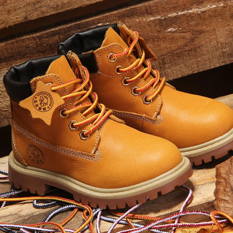 Новые детские кожаные ботинки Dolakids на осень/зиму новая Корейская версия детских