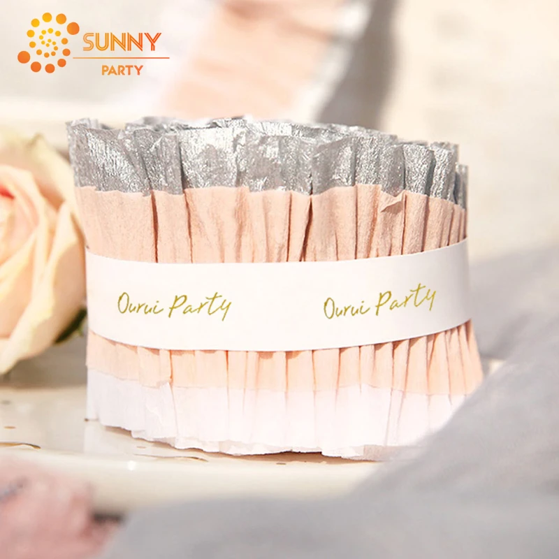 Трехцветная плиссированная Бумажная гирлянда 7 см * 3 м ручные ленты для свадебной