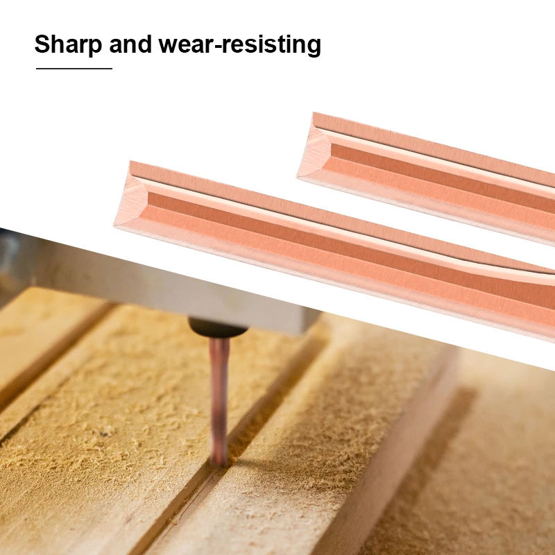 

10pcs 3.175mm Shank Two Flutes Striaght Router Bits TiCN Coated Carbide End Mill Straight Engraving Cutters CNC Router Bit