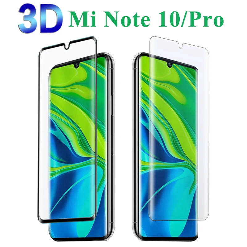 Защитное стекло изогнутое закаленное 3D для Xiaomi Note 10 Pro/Ksiomi Not10/10Pro|Защитные стёкла