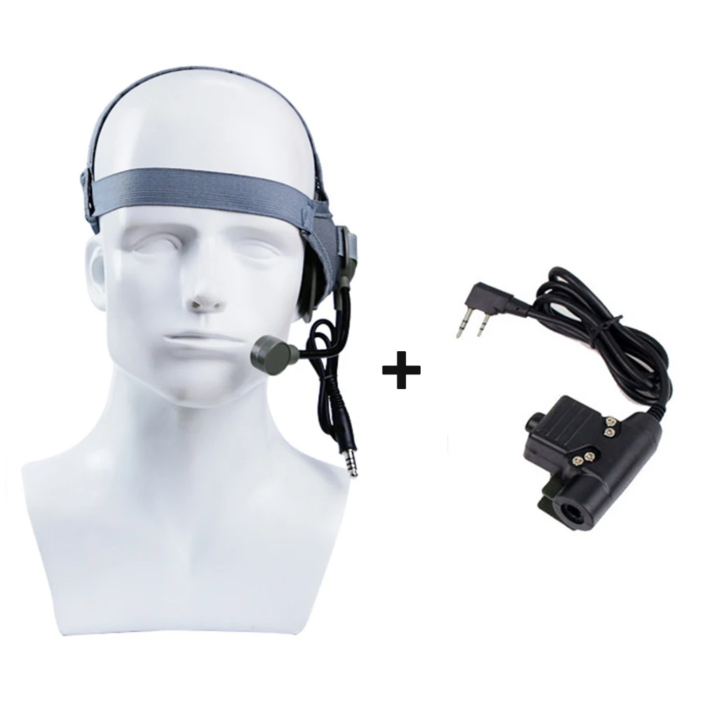1 headset and 1 PTT Z. Тактическая гарнитура с PTT для Walkie Talkie Военная CS стрельба Охота гарнитуры наушники - Цвет: 1 headset and 1 PTT